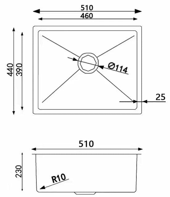 Stainless Steel Kitchen Sink CH5144R.KS