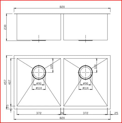 Stainless Steel Kitchen Sink GM8245-P.KS