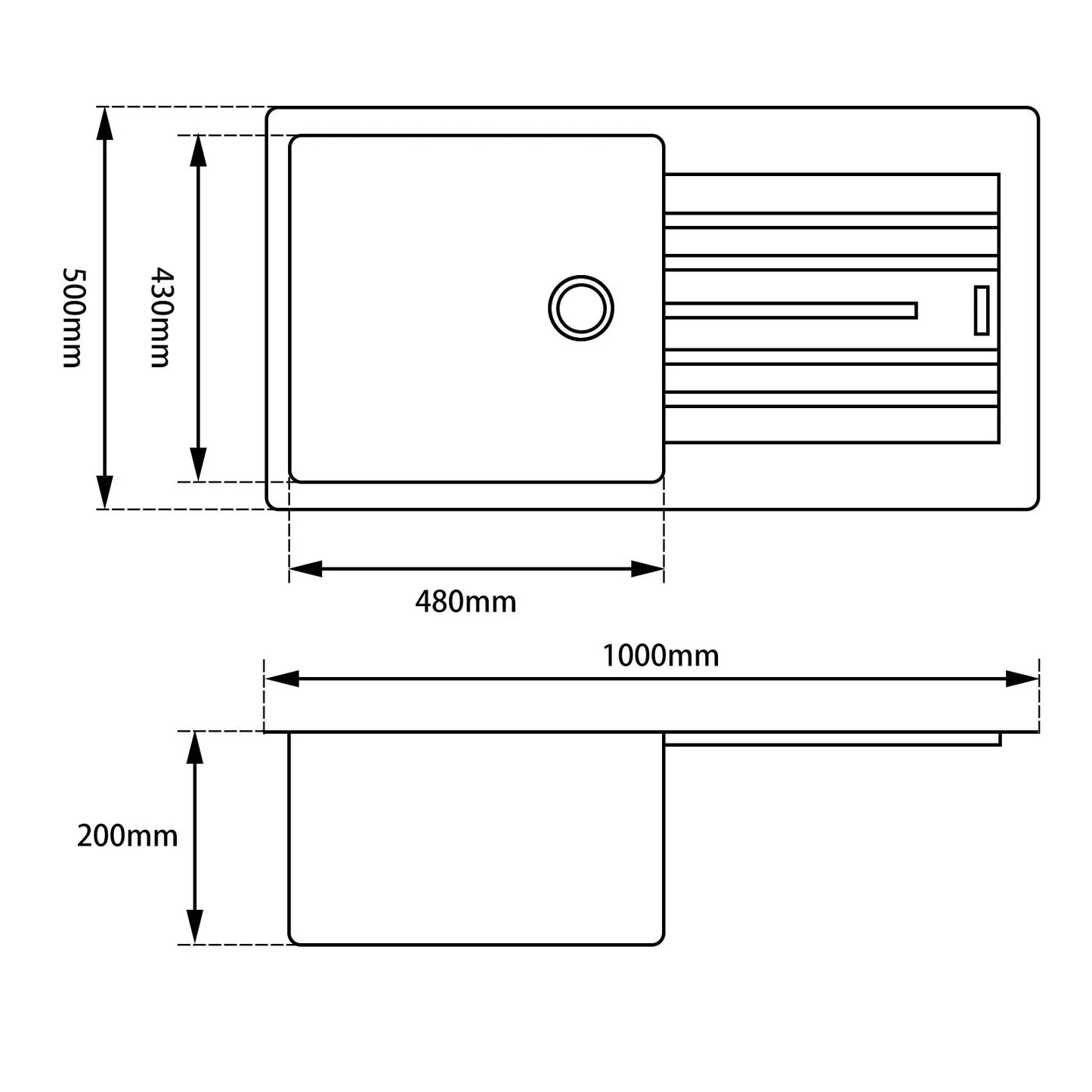Arete Stone Kitchen Sink OX1050.KS