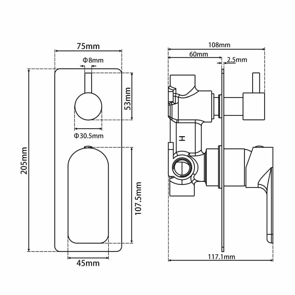 Vog-Shower Mixer CH0165-2.ST