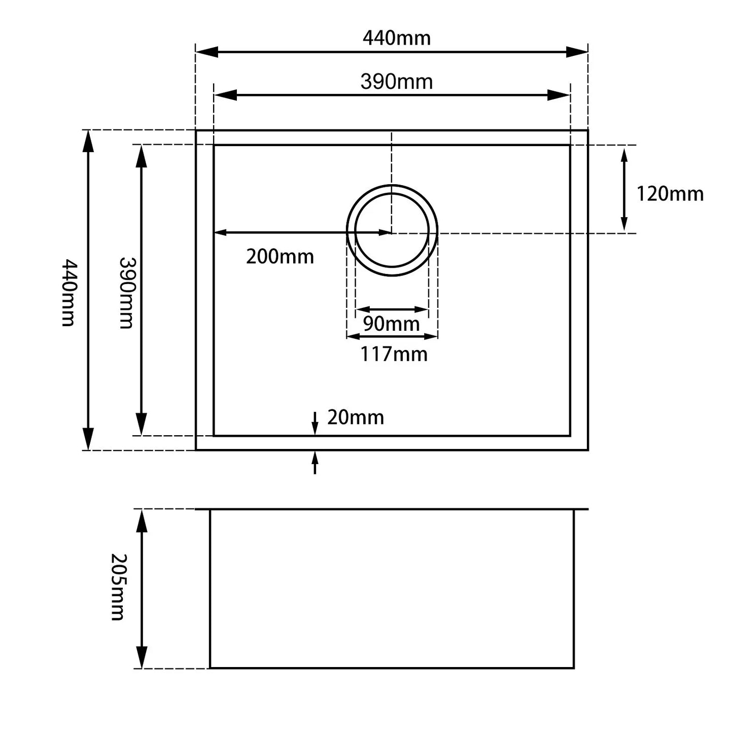 Stainless Steel Kitchen Sink CH4444R.KS