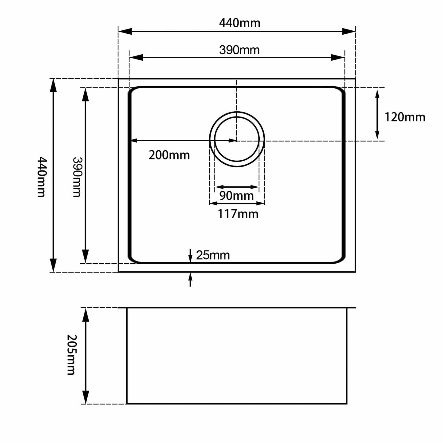 Stainless Steel Kitchen Sink CH4444RD.KS