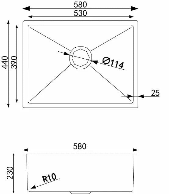 Stainless Steel Kitchen Sink CH5844R.KS