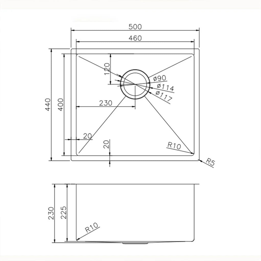 Stainless Steel Kitchen Sink GM5044-P.KS