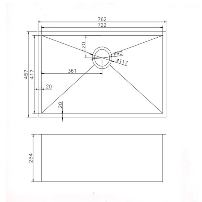 Stainless Steel Kitchen Sink GM7645-P.KS