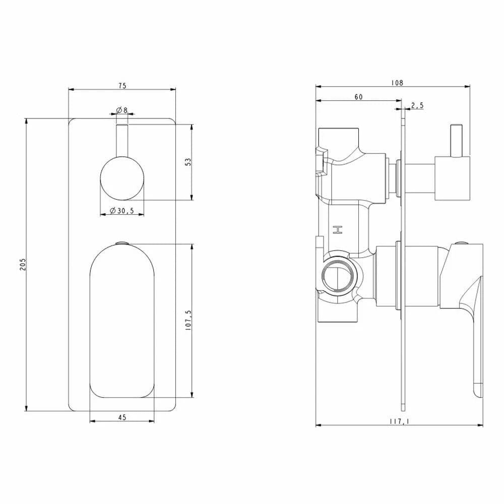 Vog-Shower Mixer OX0165-2.ST