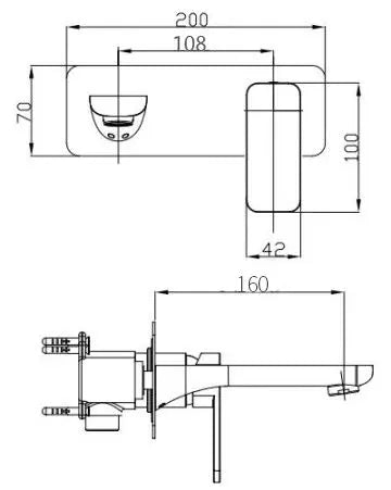Ivano-Wall Mixer with Spout OX0223-2-EX.BM
