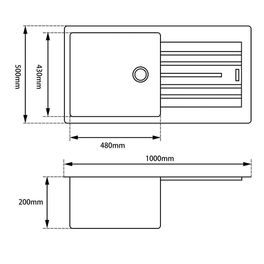 Arete Stone Kitchen Sink OX1050.KS