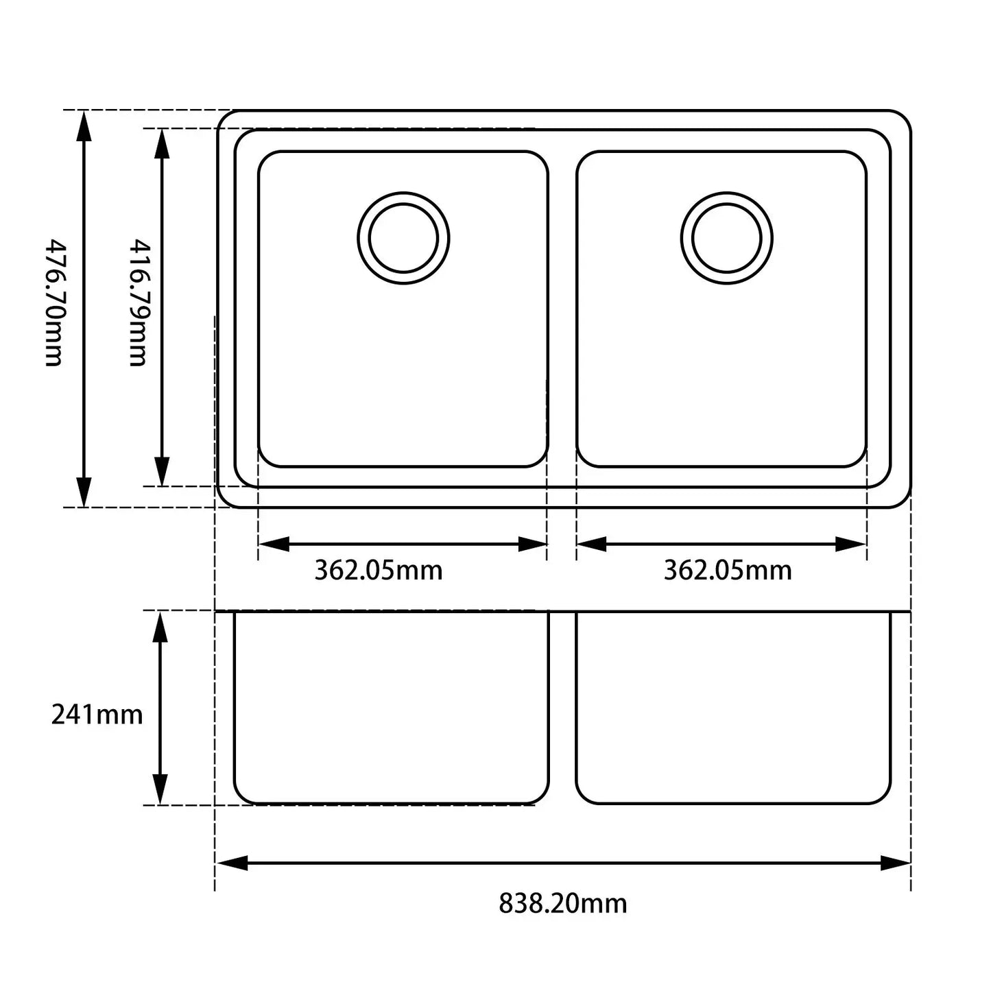 Arete Stone Kitchen Sink OX8347.KS