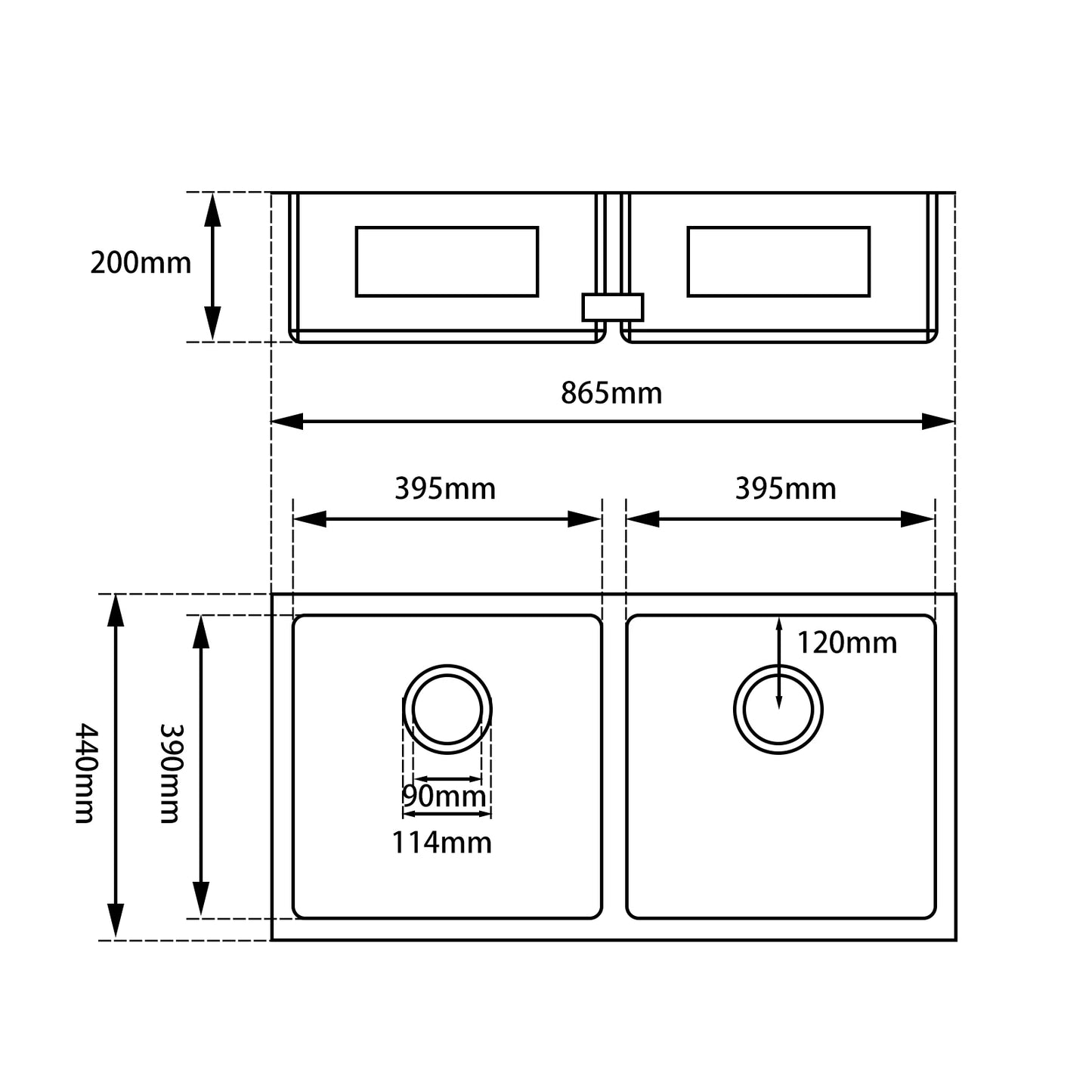Stainless Steel Kitchen Sink OX8644R.KS