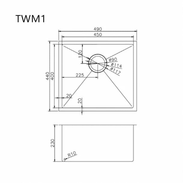 Stainless Steel Kitchen Sink TWM1