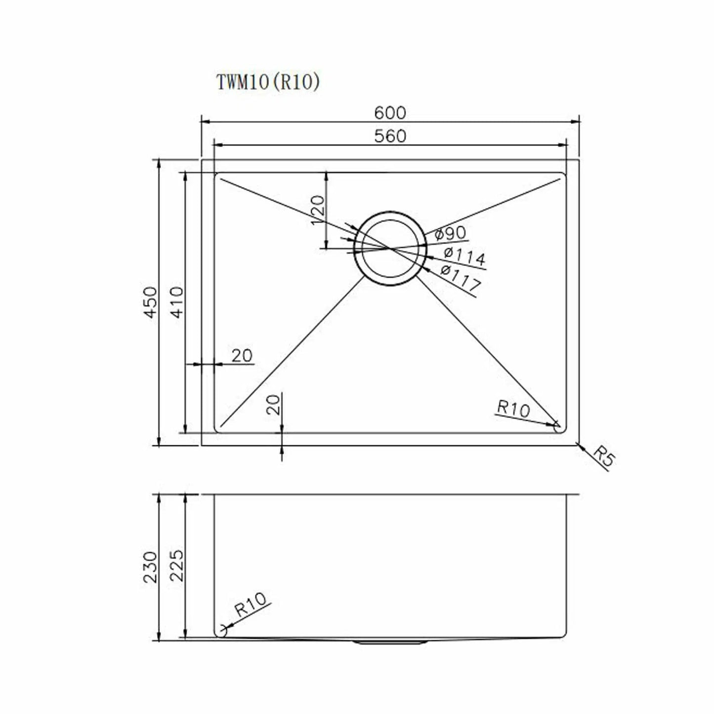 Stainless Steel Kitchen Sink TWM10