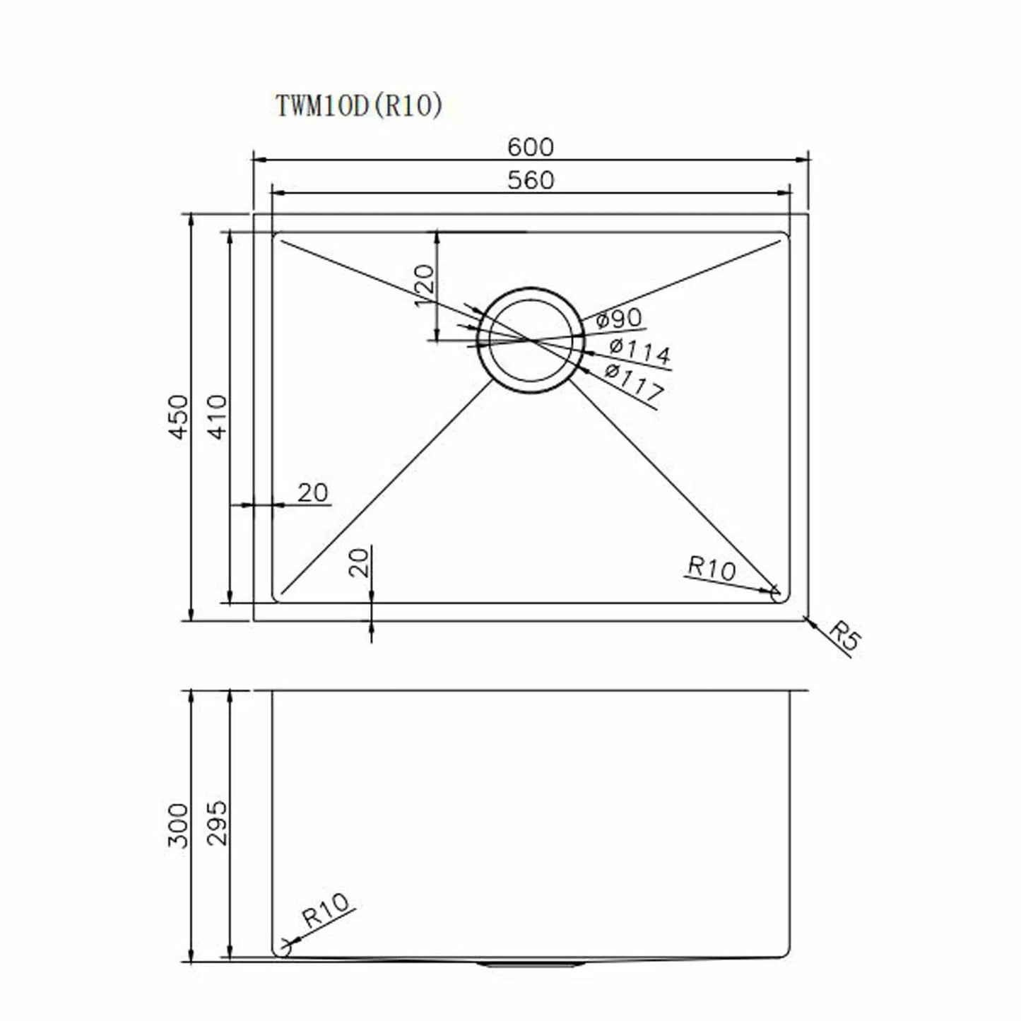 Stainless Steel Kitchen Sink TWM10D