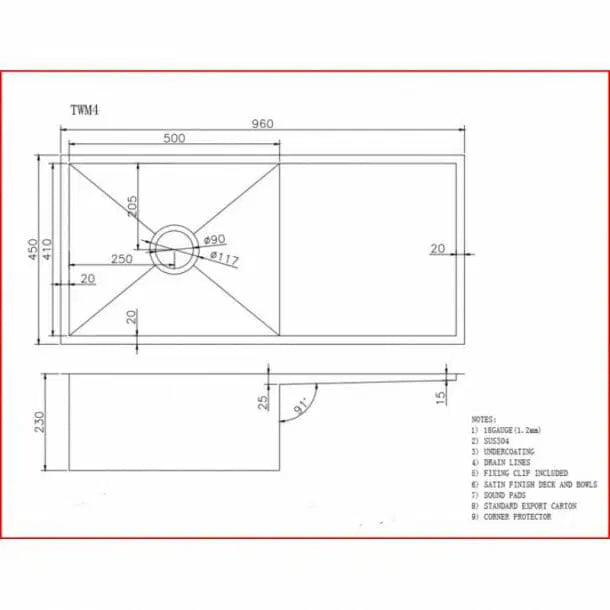 Stainless Steel Kitchen Sink TWM4