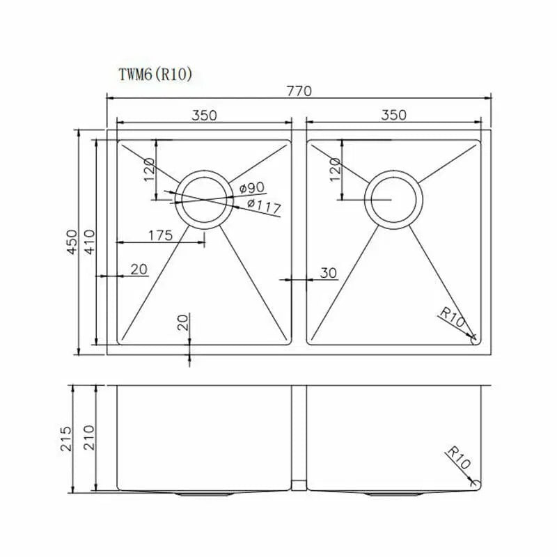 Stainless Steel Kitchen Sink TWM6